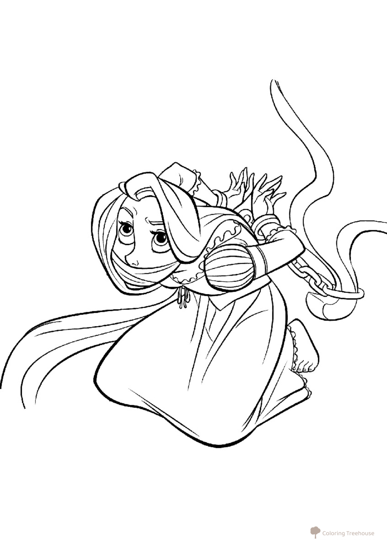 Bound Rapunzel Coloring Page free printable Rapunzel Coloring Pages coloring page