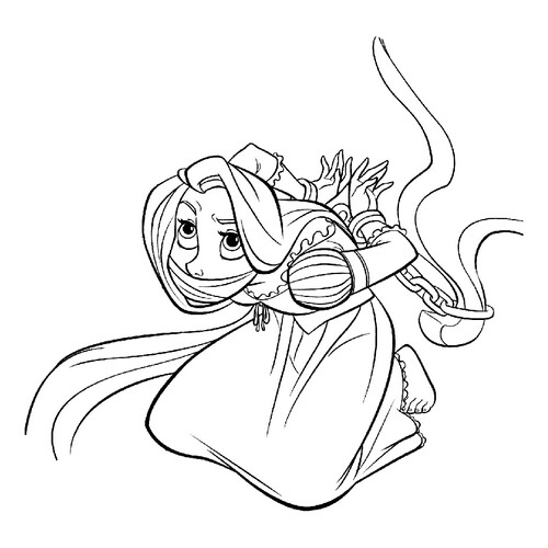 Bound Rapunzel Coloring Page free printable Rapunzel Coloring Pages coloring page