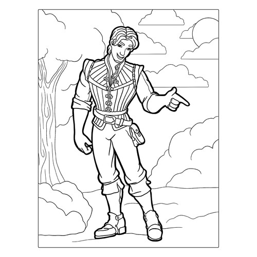 Eugene from Rapunzel Coloring Page free printable Rapunzel Coloring Pages coloring page