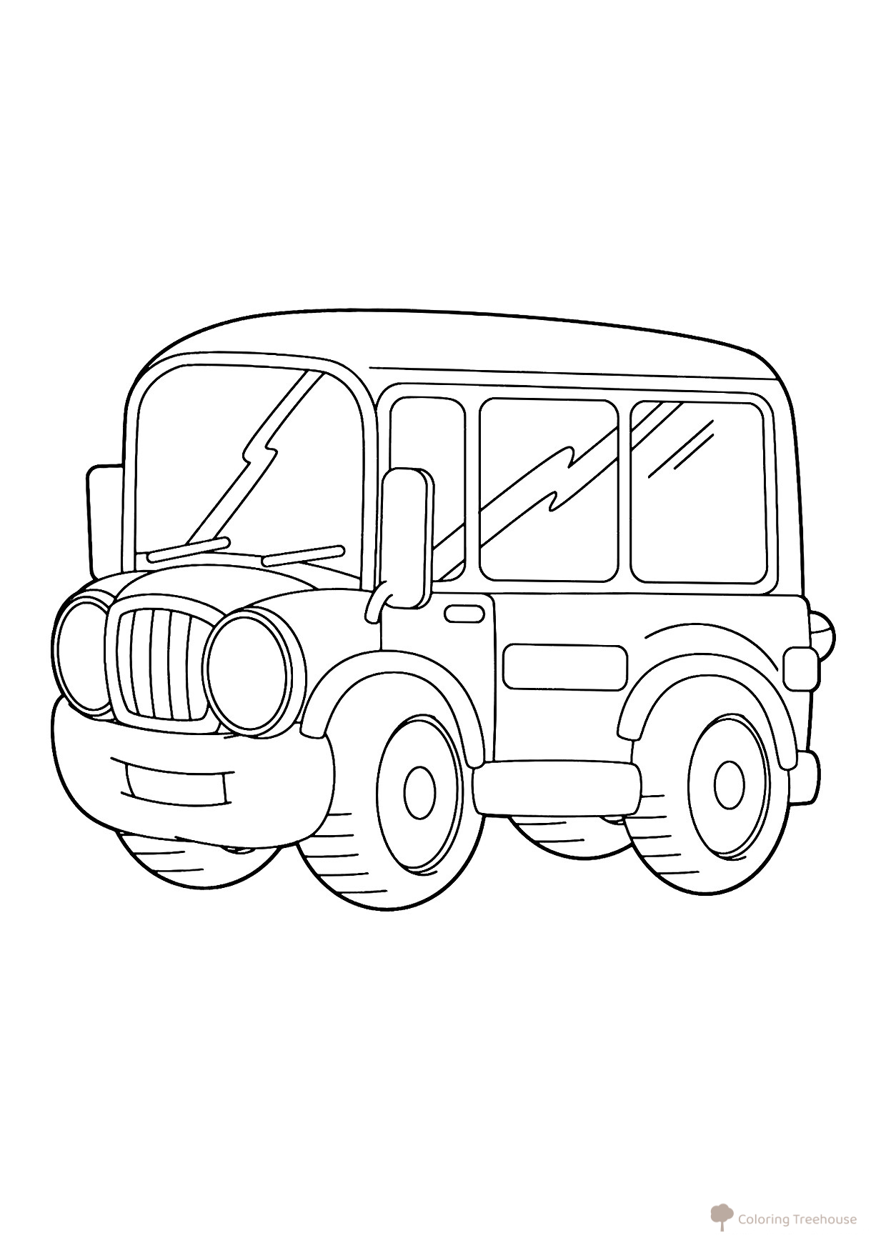 Simple Old Bus Coloring Page free printable Bus Coloring Pages coloring page