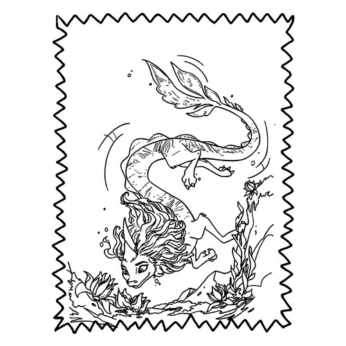 Sisu the Sea Dragon Coloring Page free printable Raya and the Last Dragon Coloring Pages coloring page