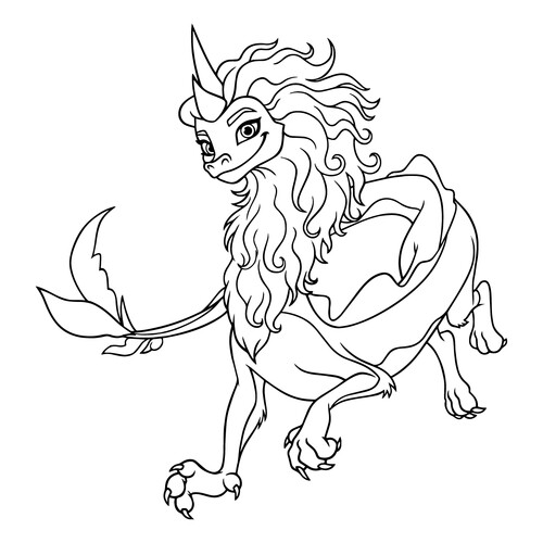 Sisu-Datu Coloring Page — The Last Dragon free printable Raya and the Last Dragon Coloring Pages coloring page