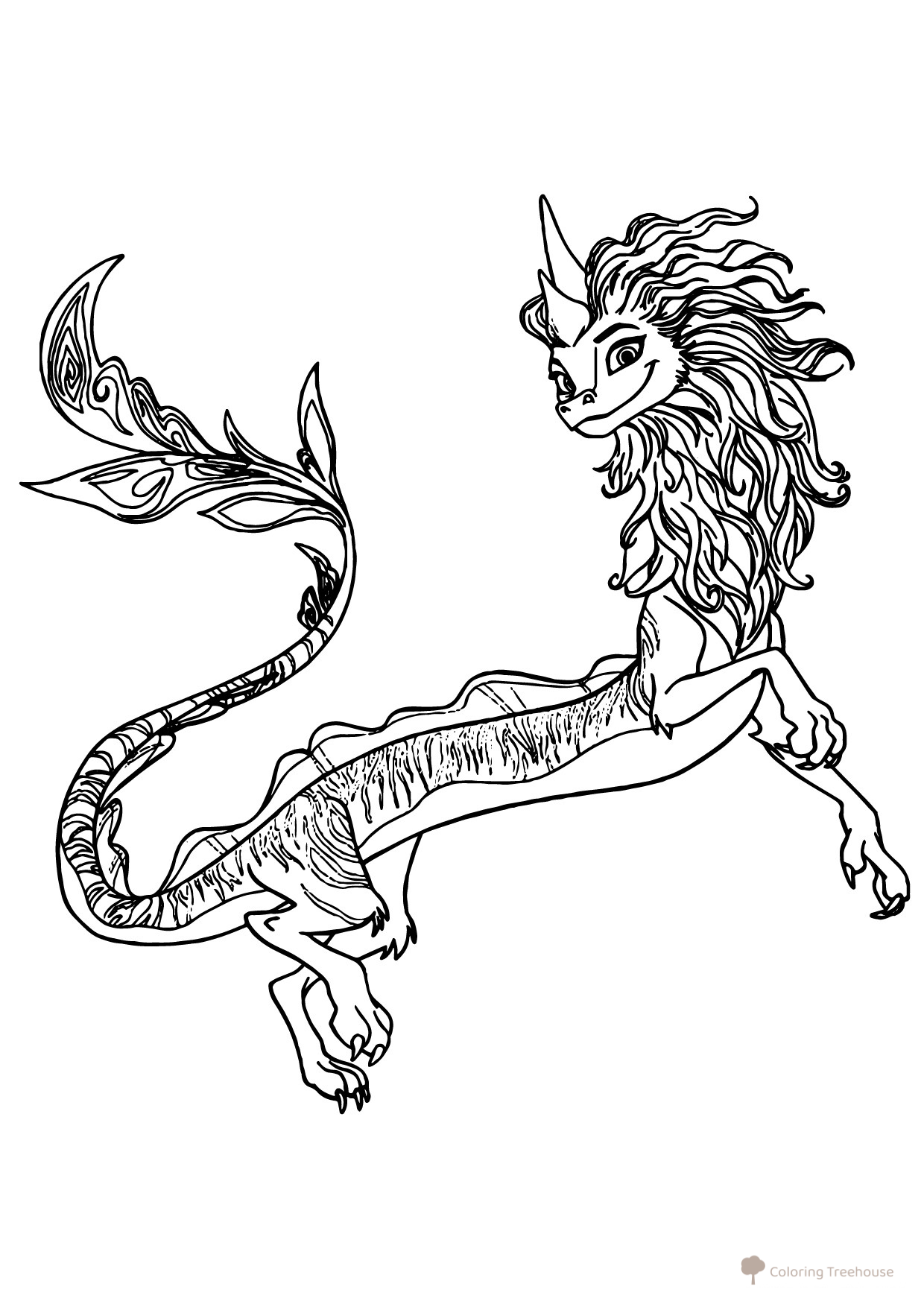 Página para colorear Sisu — «El último dragón» dibujo para colorear gratis de Páginas para colorear de Raya y el último dragón