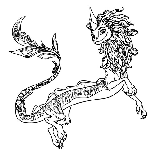Página para colorear Sisu — «El último dragón» dibujo para colorear gratis de Páginas para colorear de Raya y el último dragón