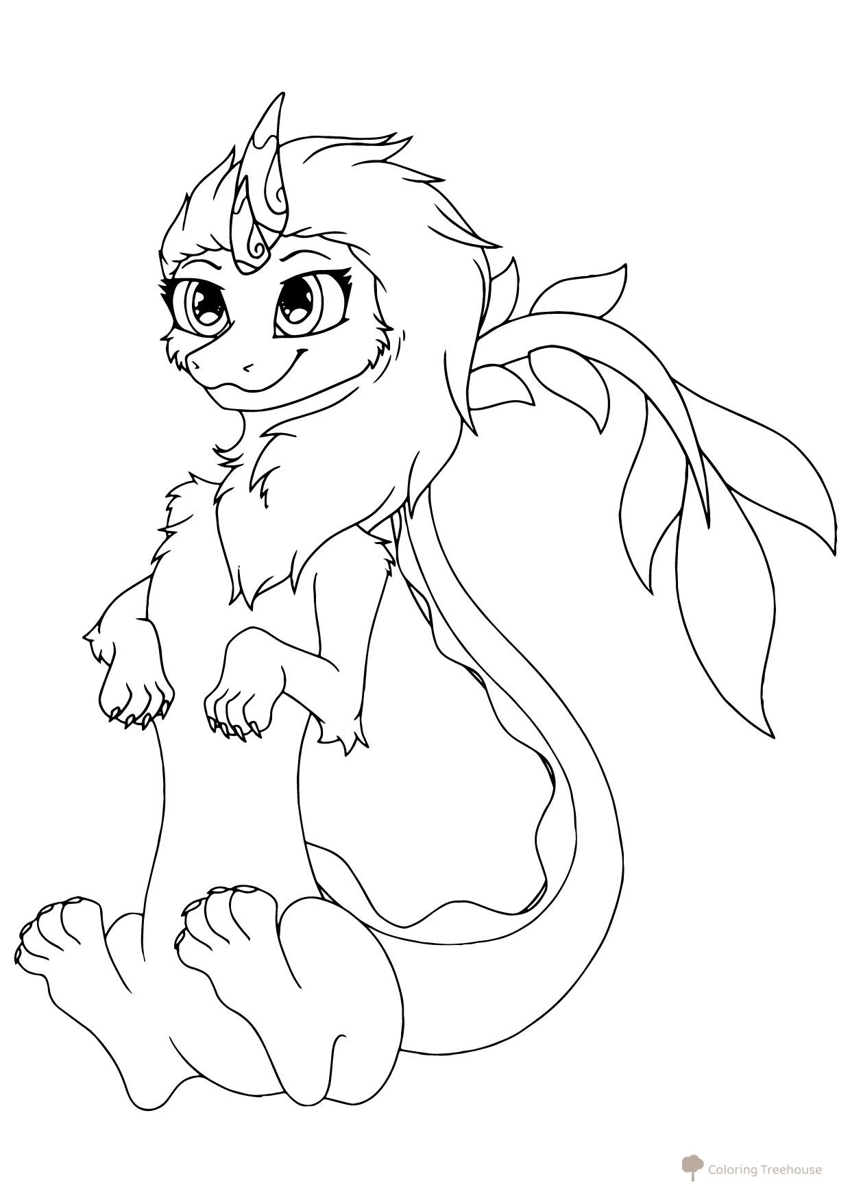 Sisu Anime-Style Coloring Page free printable Raya and the Last Dragon Coloring Pages coloring page