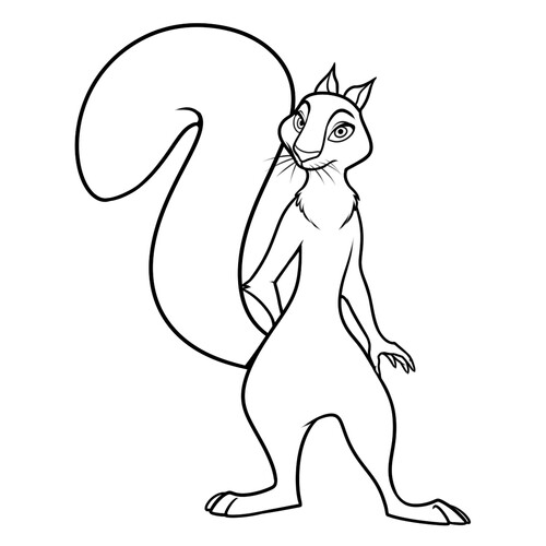 Página para colorear de la ardilla Endi dibujo para colorear gratis de Páginas para colorear de la película «Реальная белка»