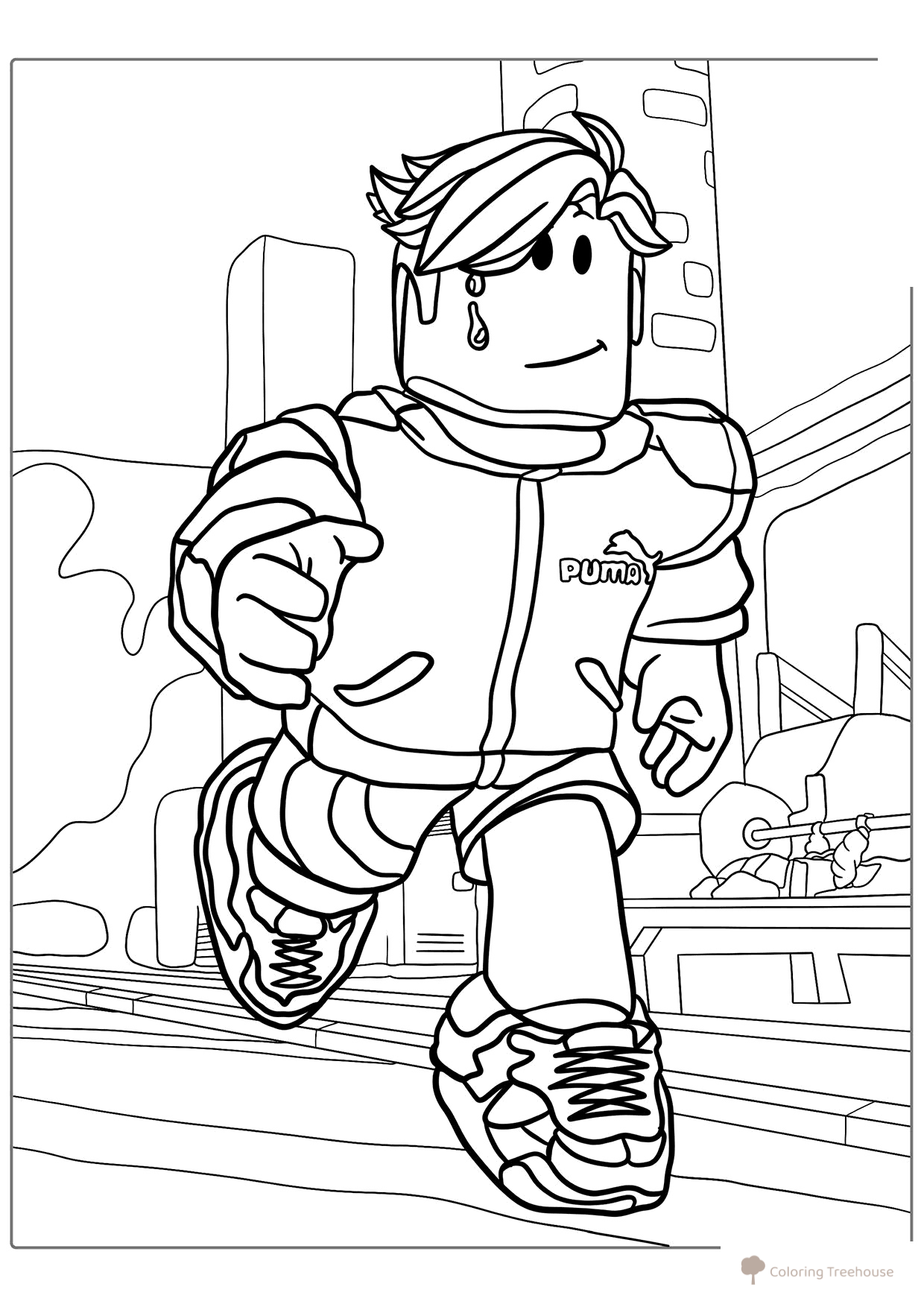 Running Roblox Coloring Page free printable Roblox Coloring Pages coloring page