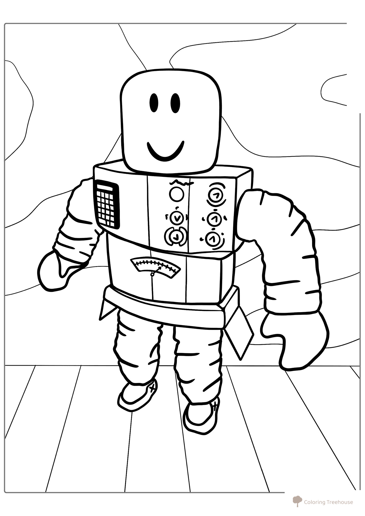Página para colorear «Mister Robot Roblox» dibujo para colorear gratis de Páginas para colorear de Roblox
