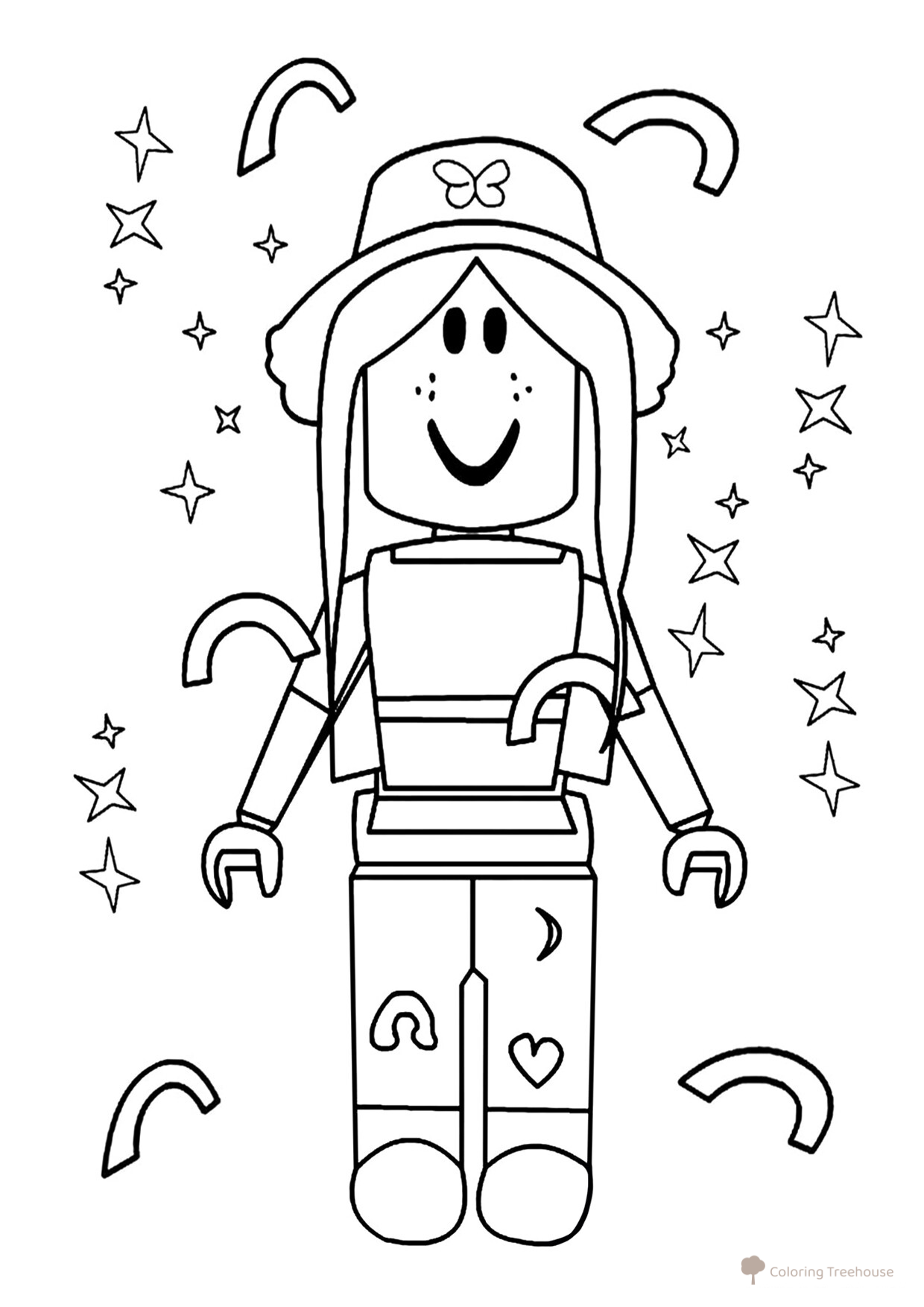 Página para colorear «Roblox Avatar — Niña» dibujo para colorear gratis de Páginas para colorear de Roblox