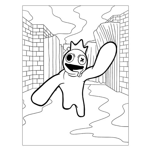 Página para colorear «Roblox Amigos Arcoíris» dibujo para colorear gratis de Páginas para colorear de Roblox
