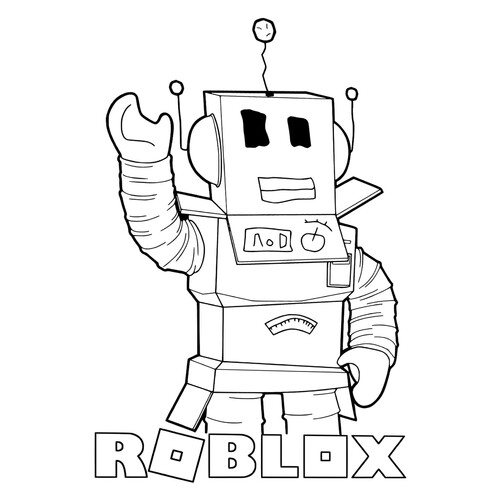 Página para colorear «Robot de Roblox que saluda con la mano» dibujo para colorear gratis de Páginas para colorear de Roblox