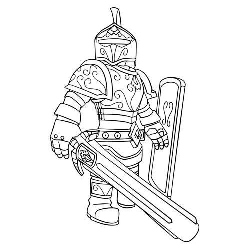 Página para colorear «Roblox Caballero» dibujo para colorear gratis de Páginas para colorear de Roblox