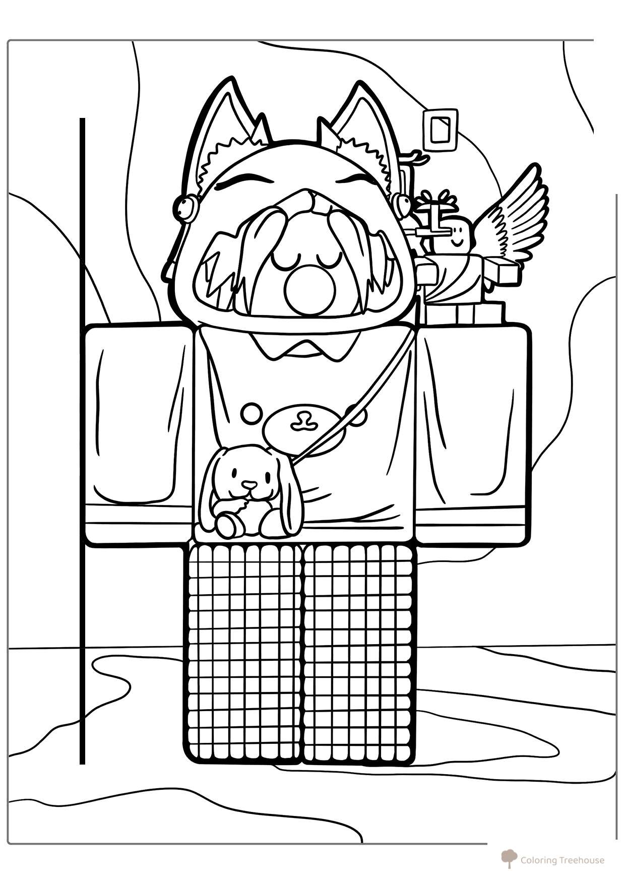 Página para colorear «Skin Kawaii de Roblox» dibujo para colorear gratis de Páginas para colorear de Roblox