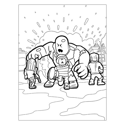 Página para colorear «Roblox huyendo del monstruo» dibujo para colorear gratis de Páginas para colorear de Roblox