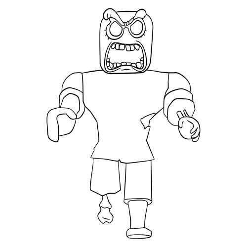 Página para colorear «Roblox Zombi» dibujo para colorear gratis de Páginas para colorear de Roblox