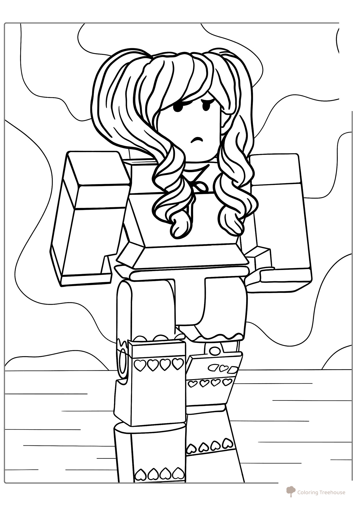 Roblox Girl Skin Coloring Page free printable Roblox Coloring Pages coloring page