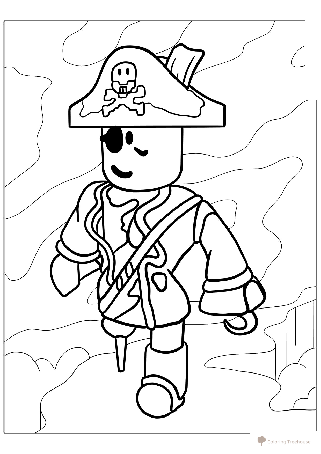 Roblox Pirate Skin Coloring Page free printable Roblox Coloring Pages coloring page