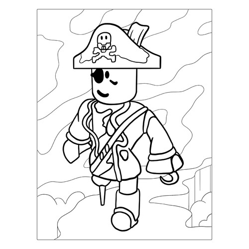 Página para colorear: Skin de pirata de Roblox dibujo para colorear gratis de Páginas para colorear de Roblox