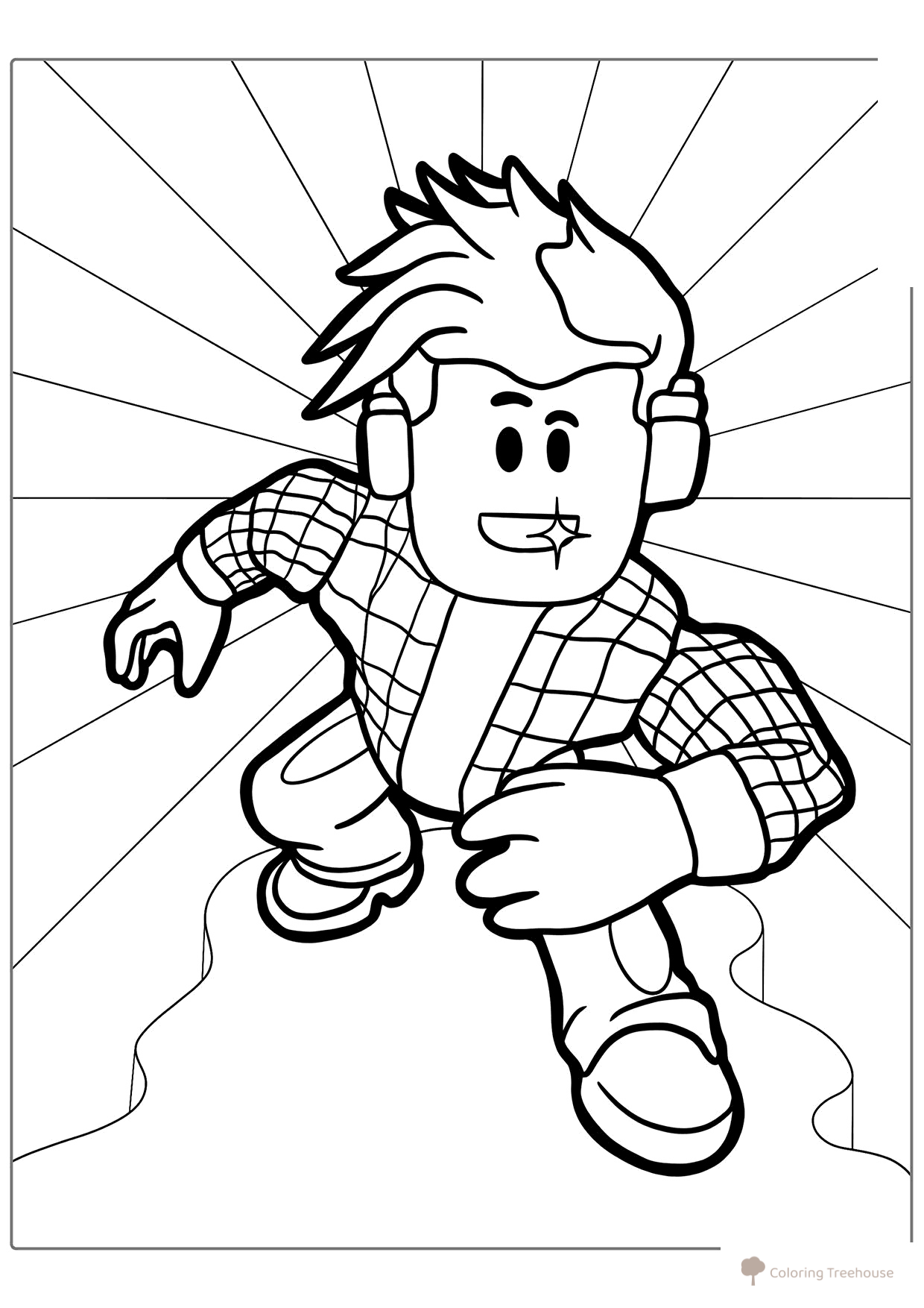 Página para colorear: Skin de Roblox con auriculares dibujo para colorear gratis de Páginas para colorear de Roblox