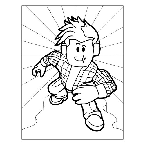 Página para colorear: Skin de Roblox con auriculares dibujo para colorear gratis de Páginas para colorear de Roblox