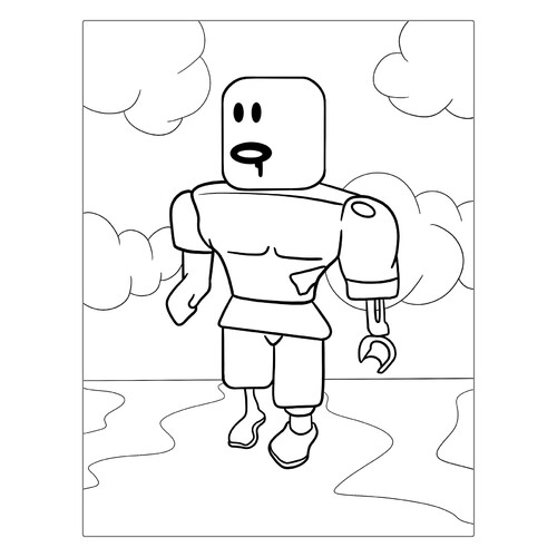 Página para colorear: Skin de Roblox zombi dibujo para colorear gratis de Páginas para colorear de Roblox
