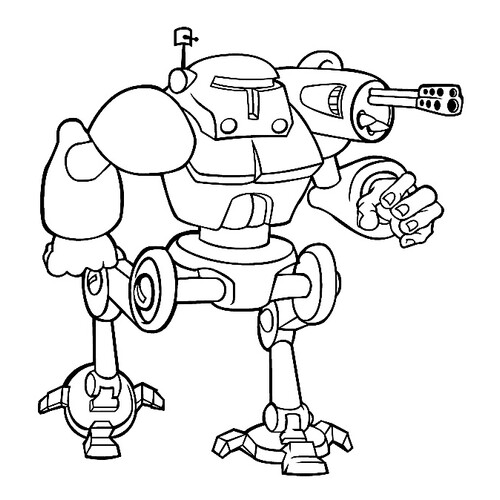 Página para colorear: Robot de combate con cañón dibujo para colorear gratis de Páginas para colorear «Robots»
