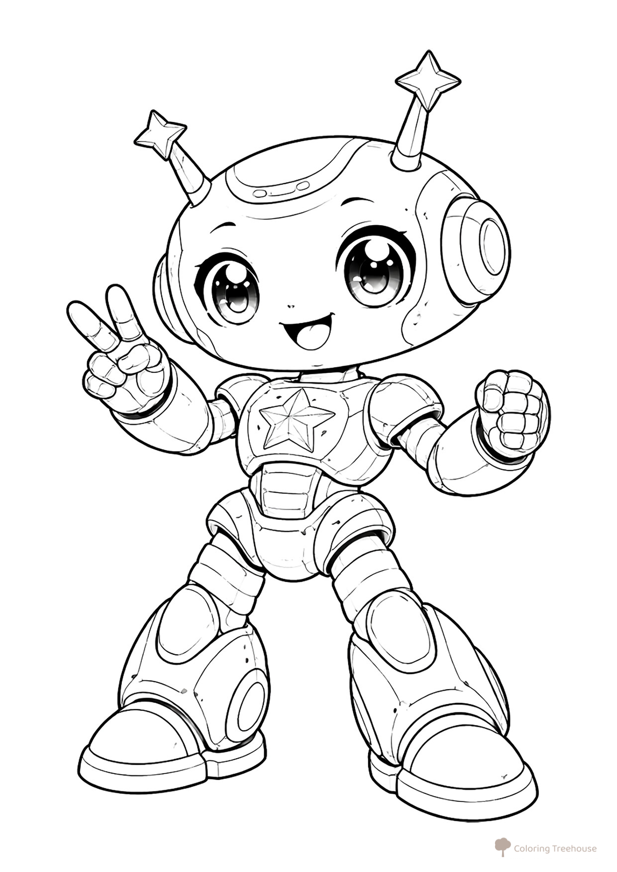 Página para colorear «Robot anime» dibujo para colorear gratis de Páginas para colorear «Robots»