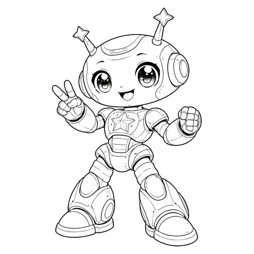 Página para colorear «Robot anime» dibujo para colorear gratis de Páginas para colorear «Robots»