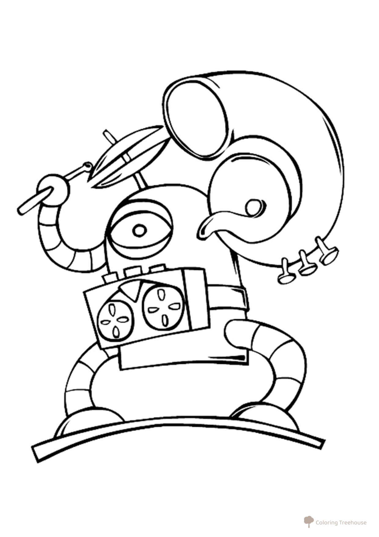 Página para colorear: Robot DJ dibujo para colorear gratis de Páginas para colorear «Robots»