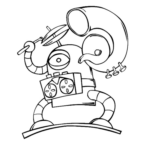 Página para colorear: Robot DJ dibujo para colorear gratis de Páginas para colorear «Robots»