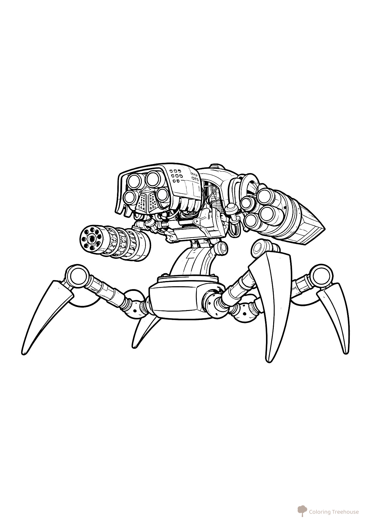 Spider Robot Coloring Page free printable Robot Coloring Pages coloring page