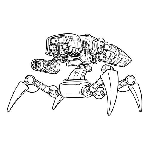 Spider Robot Coloring Page free printable Robot Coloring Pages coloring page