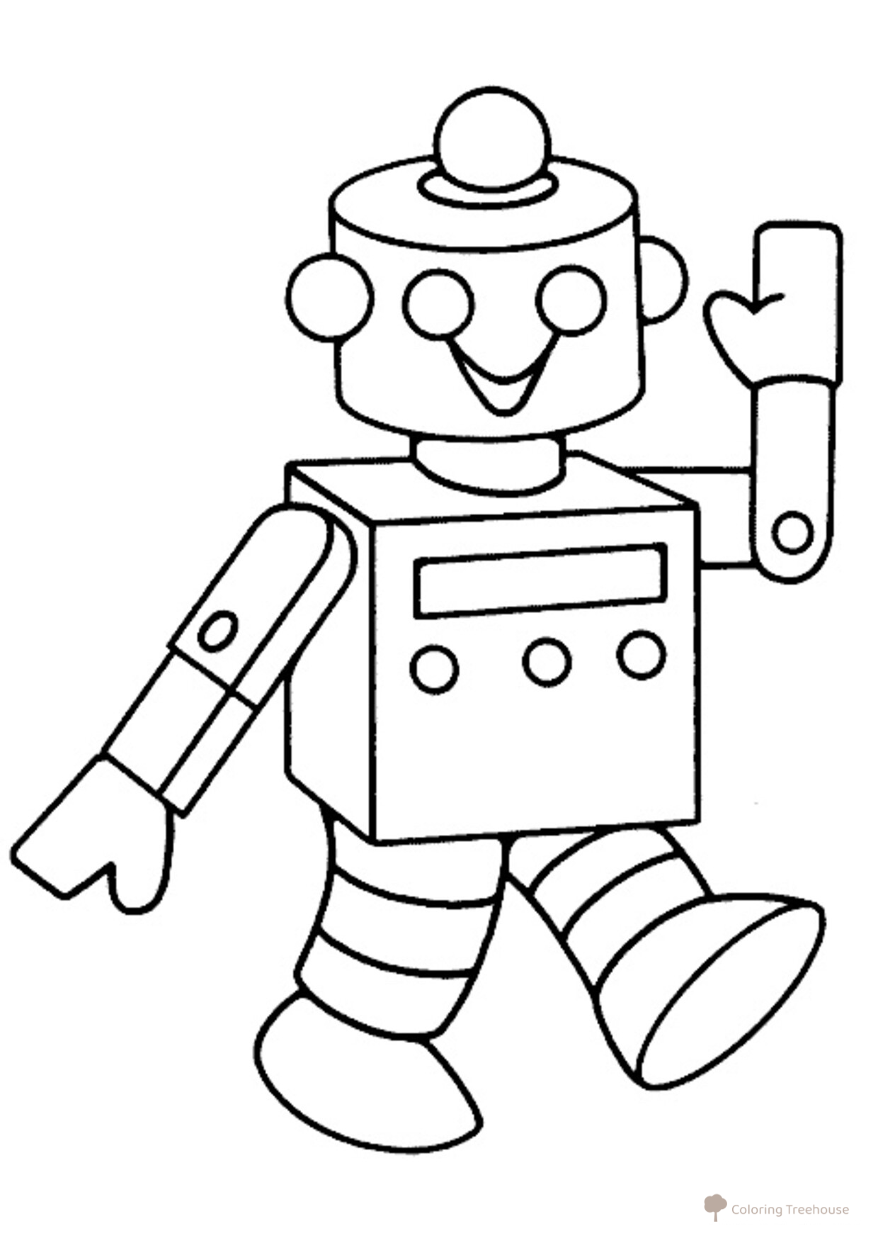 Página para colorear: Robot que camina dibujo para colorear gratis de Páginas para colorear «Robots»