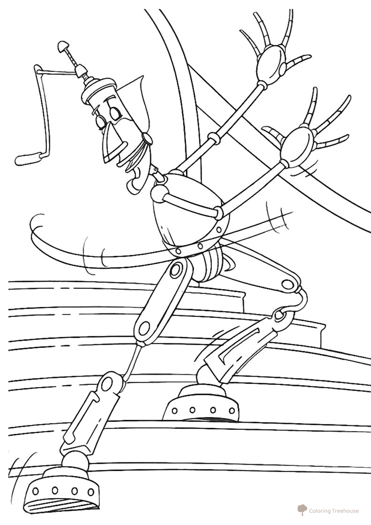 Dancing Robot Coloring Page free printable Robot Coloring Pages coloring page