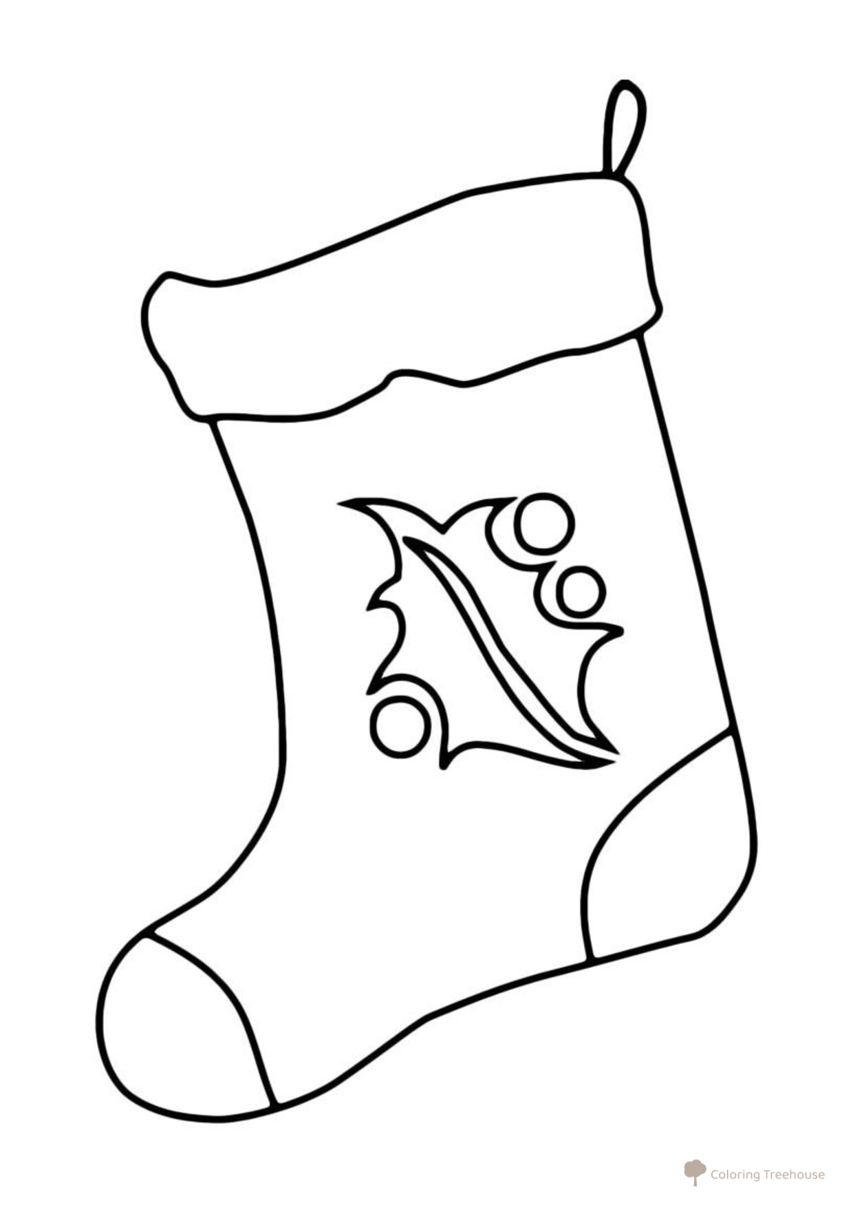 Dibujo para colorear: Calcetín infantil de Navidad dibujo para colorear gratis de Christmas Stocking Coloring Page