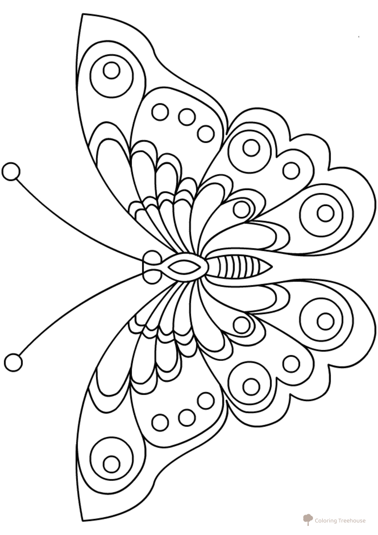 Página para colorear: Mariposa con dibujos geométricos dibujo para colorear gratis de Mariposas – láminas para colorear. Mariposas y flores