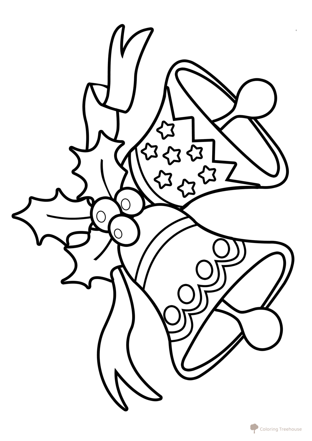 Página para colorear: Campanitas de Navidad dibujo para colorear gratis de Páginas para colorear de Navidad para niños