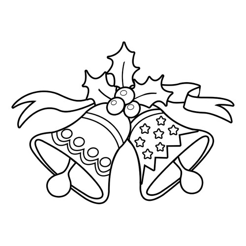 Página para colorear: Campanitas de Navidad dibujo para colorear gratis de Páginas para colorear de Navidad para niños