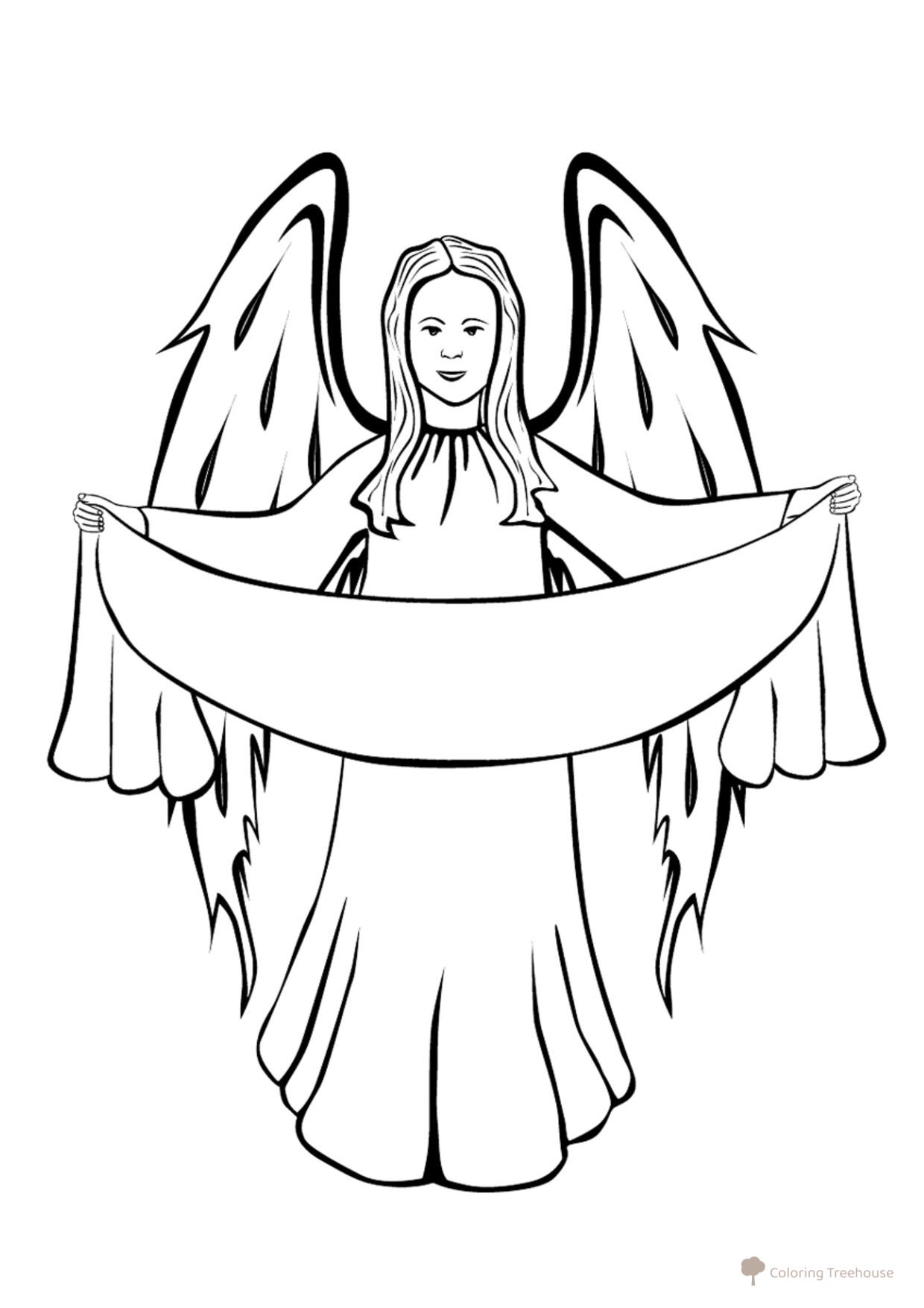 Christmas Angel Coloring Page free printable Christmas Coloring Pages for Kids coloring page