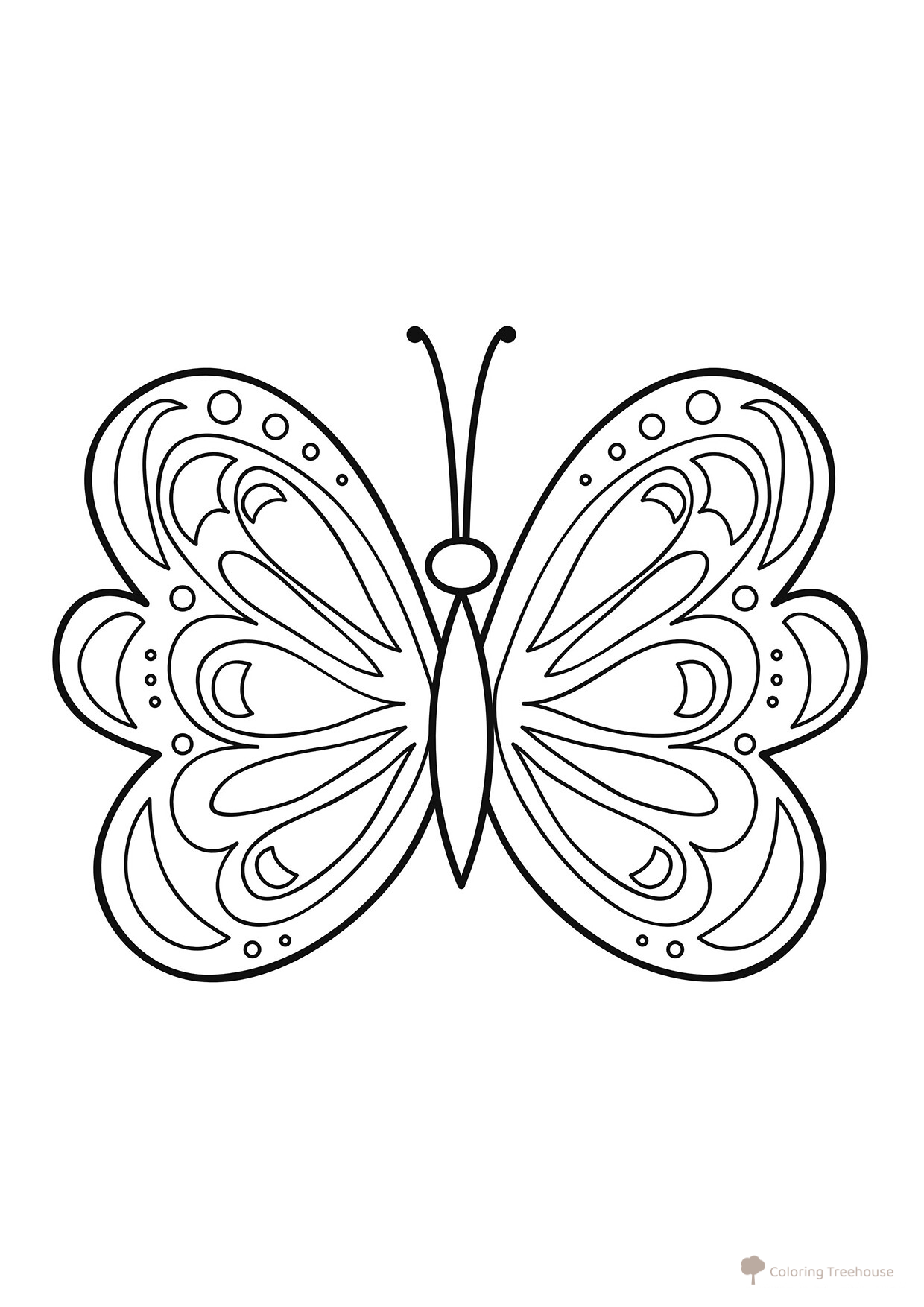 Página para colorear: Mariposa con gotitas dibujo para colorear gratis de Mariposas – láminas para colorear. Mariposas y flores