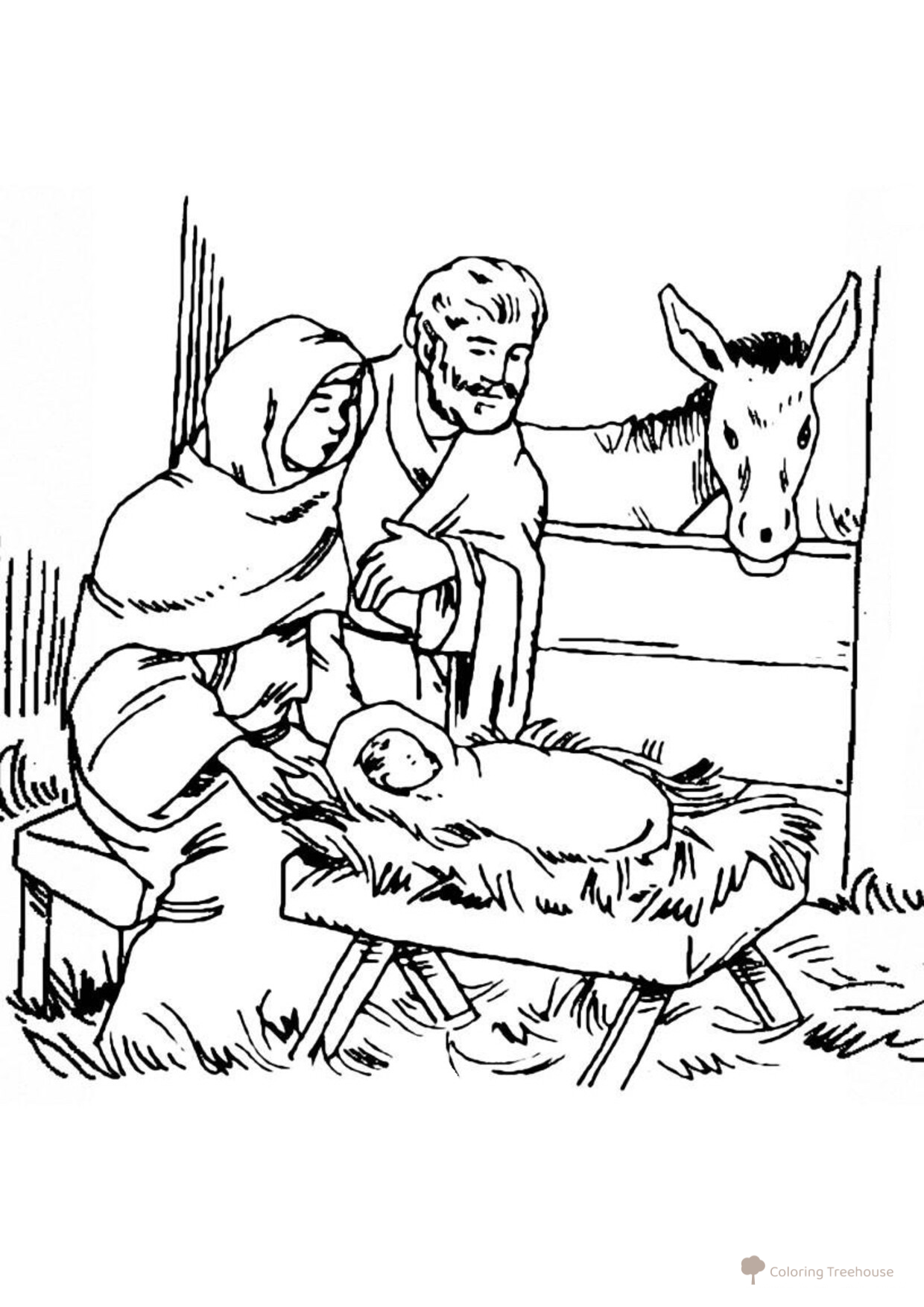 Página para colorear: Navidad — Cristo ha nacido dibujo para colorear gratis de Páginas para colorear de Navidad para niños