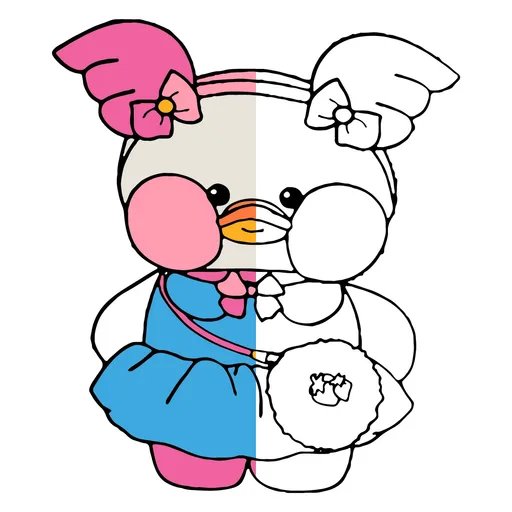 Lalafanfan Duck Coloring Pages