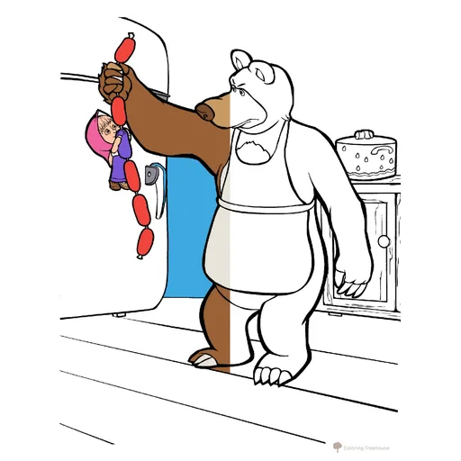 Masha and the Bear Coloring Pages