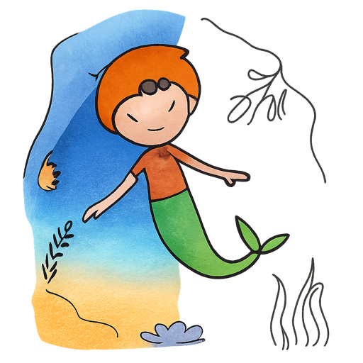 Páginas para colorear de sirenas para niños pequeños