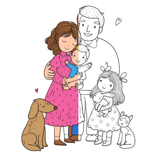 Family Coloring Pages
