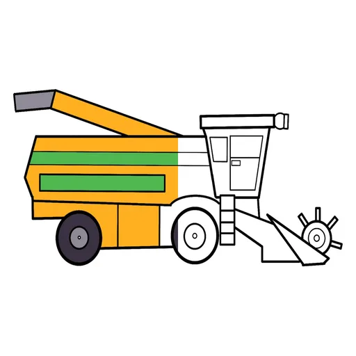 Tractors and Combine Harvesters Coloring Pages
