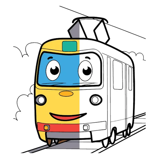 Tram Coloring Pages