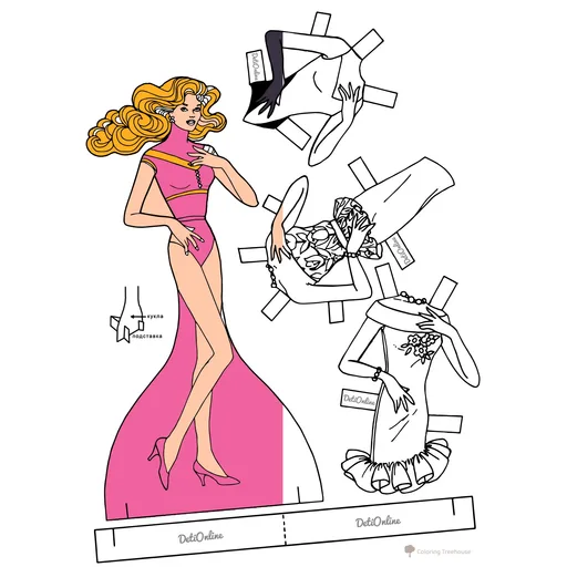 Paper Doll Coloring Pages