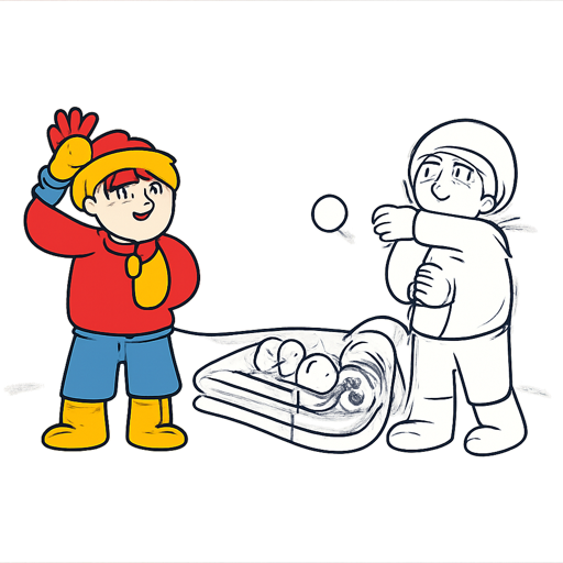 Páginas para colorear: deportes de invierno