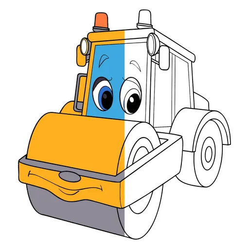 Road Roller Coloring Pages
